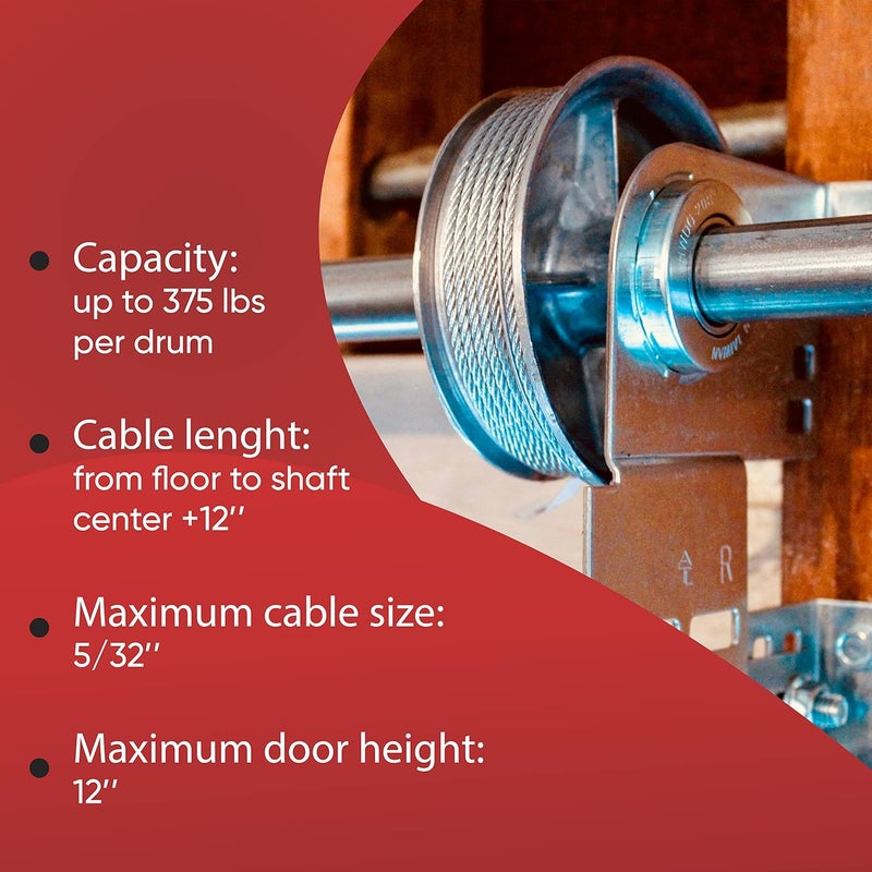 Granatan 400-12 Garage Door Cable Drum Up to 12" Door, Large Standard-Lift, Garage Door Parts and Hardware (Pair) - Image 3